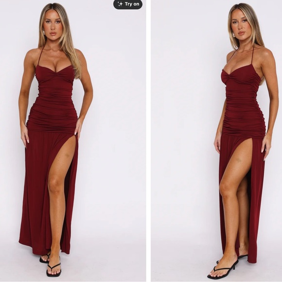 Sweet skies maxi dress burgundy - Picture 1 of 3